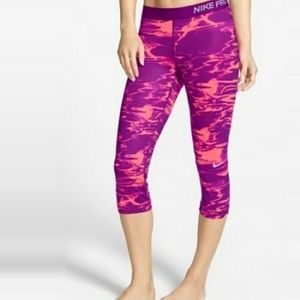 Nike Pro Dri Fitness Leggings Purple & Pink (Med)